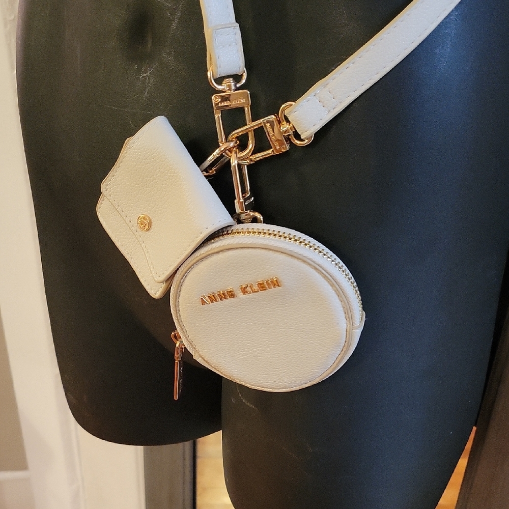 Anne Klein Cream Crossbody Bag with Pouch